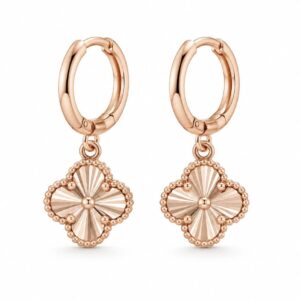 گوشواره حلقه ای طلا مدل اویز ونکلیف تراش