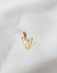 پلاک طلا مدل بال پروانه و Z